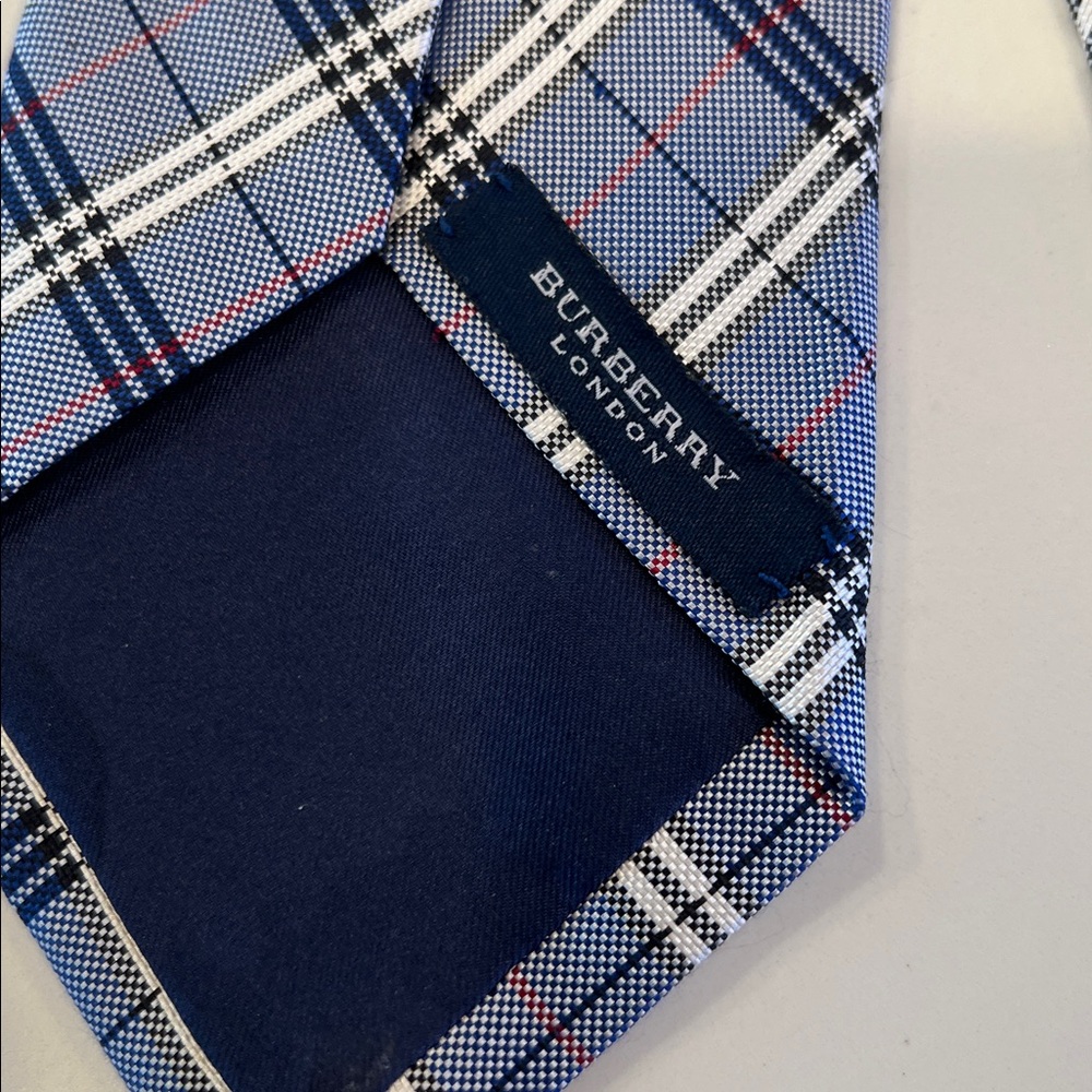 Burberry classic check tie blue colorway. 58 by 4 - Picture 2 of 6